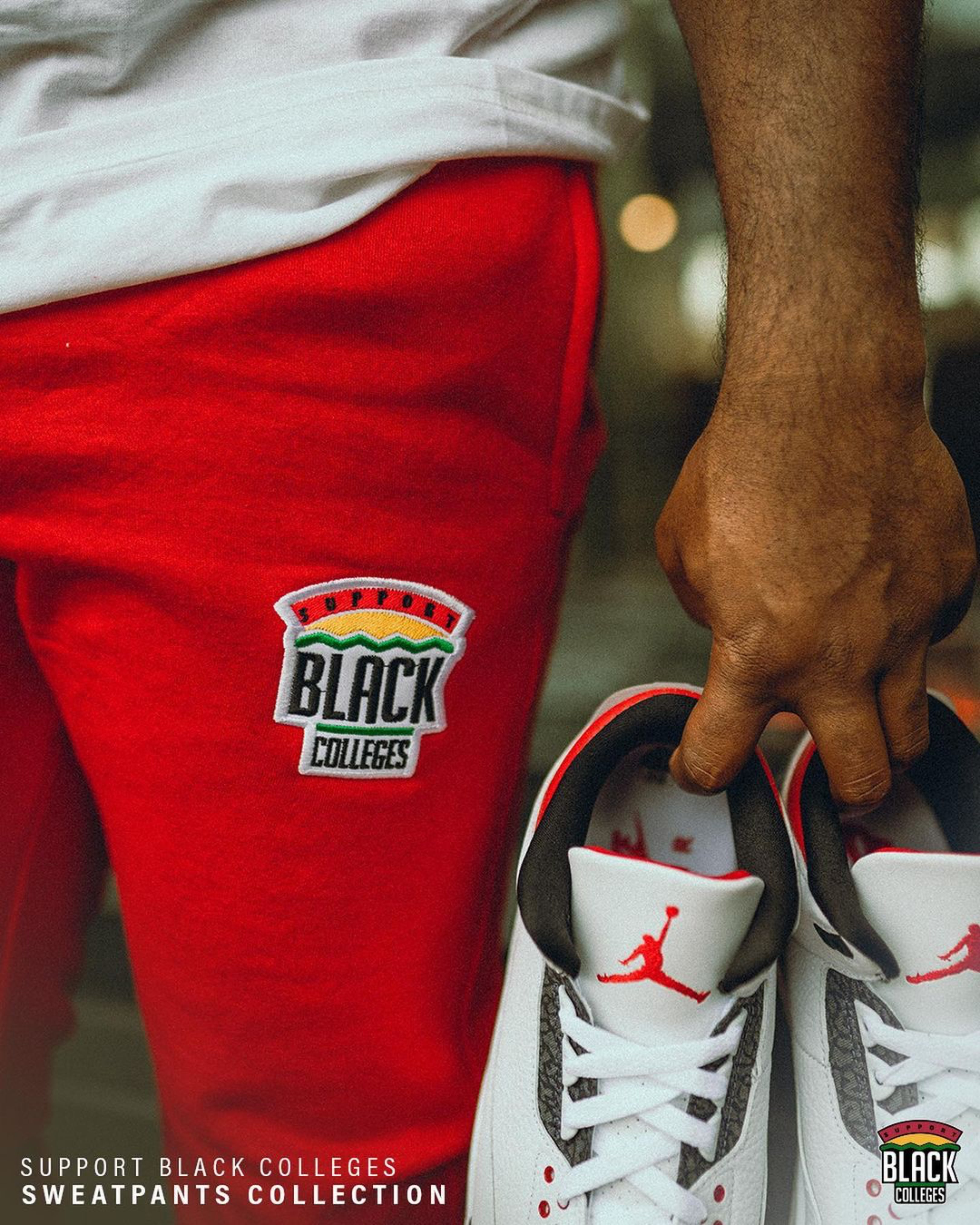 "Support Black Colleges" Sweatpants "Red"