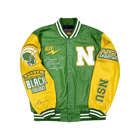 Norfolk State Leather Varsity Jacket